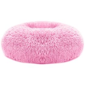Pet Dog Bed Soft Warm Fleece Puppy Cat Bed Dog Cozy Nest Sofa Bed Cushion L Size (Option: Pink-L)