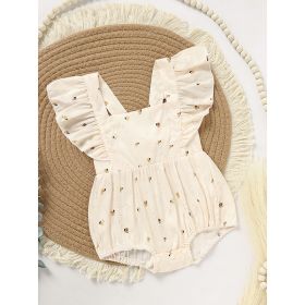Baby Girl Honeybee Bubble Romper - 1st Bee Day Romper, Infant Bee Birthday Outfit, Cute Bee Romper For Baby (Option: Apricot-3to6 Months)