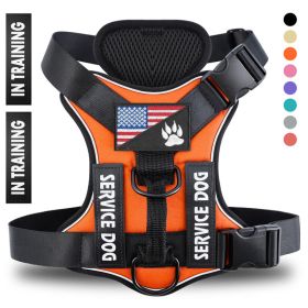 Reflective Breathable Solid Color Polyester Dog Strap (Option: Orange-XS)